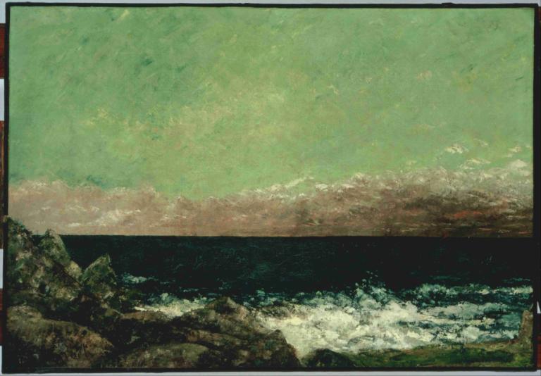 The Mediterranean,Middelhavet,Gustave Courbet,Oliemaleri,Oliemaleri, ingen mennesker, landskab, udendørs