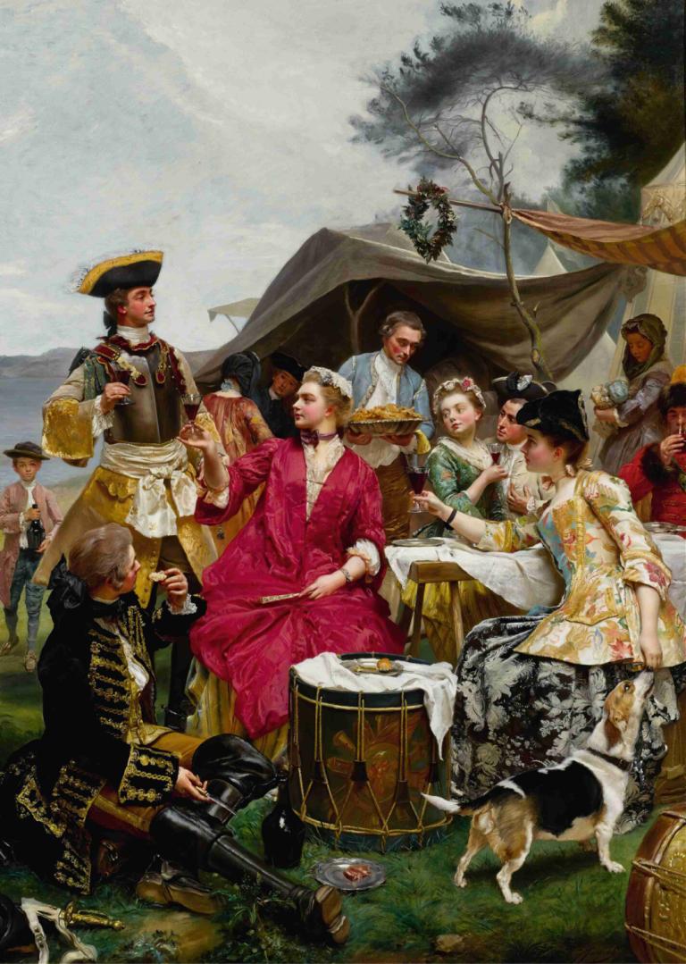 La Bienvenue,Velkommen,Gustave Jean Jacquet,Oljemaleri,Oljemaleri, kunstparodi, instrument, flere gutter