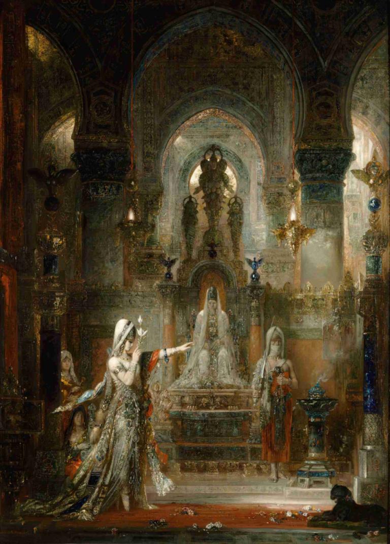 Salomé Dancing before Herod,Salomé tanzt vor Herodes,Gustave Moreau,Ölgemälde,Ölgemälde, Kleid, Statue