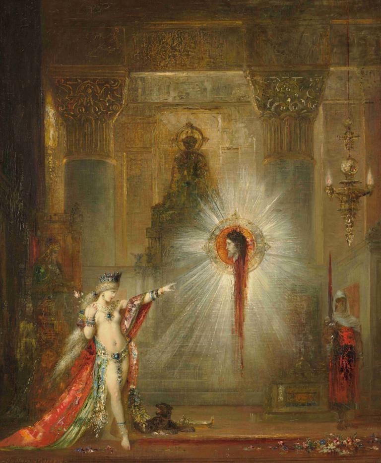 The Apparition,Ilmiö,Gustave Moreau,Öljymaalaus,Öljymaalaus, korut, 1 tyttö, avojaloin, nilkkaremmi