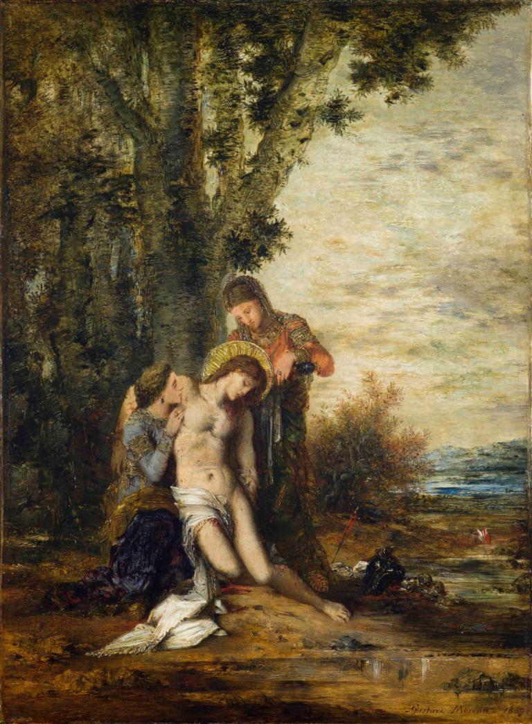 The Martyred Saint Sebastian,Der märtyrerische Heilige Sebastian,Gustave Moreau,Ölgemälde,Ölgemälde