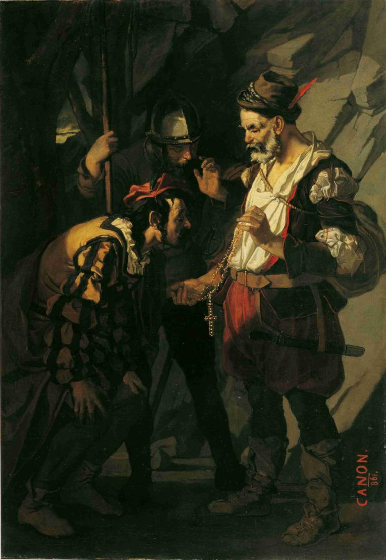 Abruzzenräuber Teilung der Beute,Ladrones de los Abruzos Reparto del botín,Hans Canon,Pintura al óleo