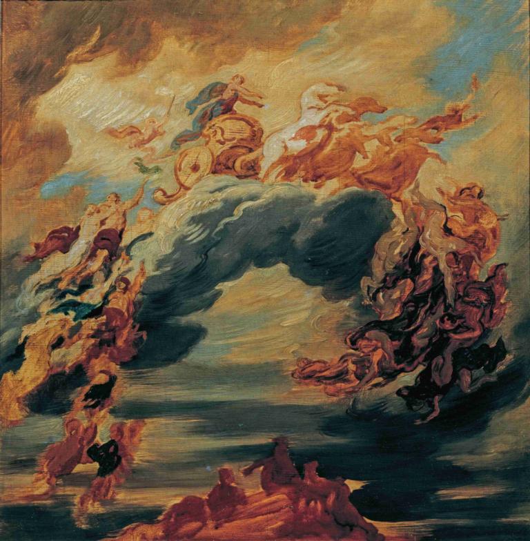 Der Sieg des Lichtes über die Finsternis,Hans Canon,Oil Painting,Oil Painting, fine art parody, cloud