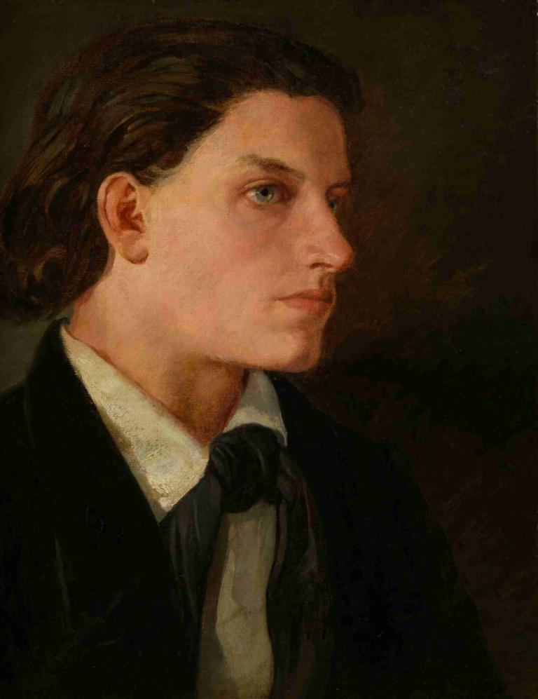 Ludwig Martinelli (Schauspieler),Hans Canon,Oil Painting,Oil Painting, solo, 1boy, male focus, brown hair