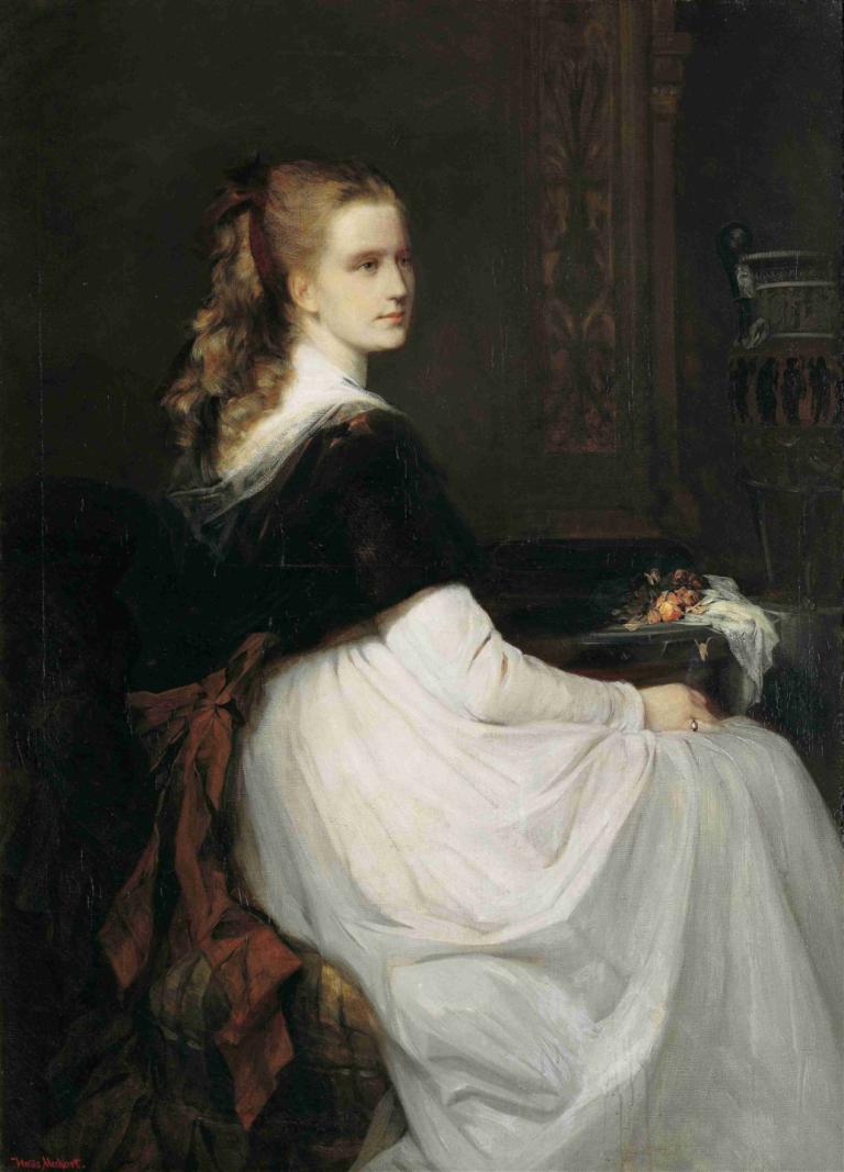 Portrait of Eugenie Scheuffelen,Portrét Eugenie Scheuffelen,Hans Makart,Olejomalba,Olejomalba, 1 dívka