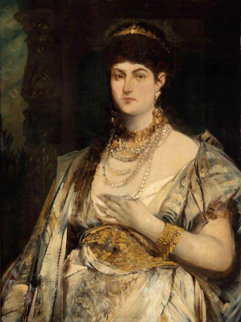 Portrait of Henriette Mankiewicz,Portrét Henriette Mankiewicz,Hans Makart,Olejomalba,Olejomalba, 1 dívka