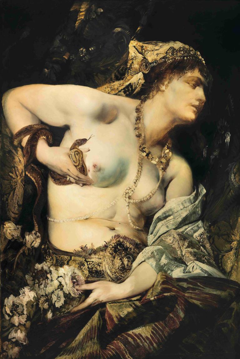 The Death Of Cleopatra,Kleopatrina smrt,Hans Makart,Oljna slika,Oljna slika, likovna parodija, solo