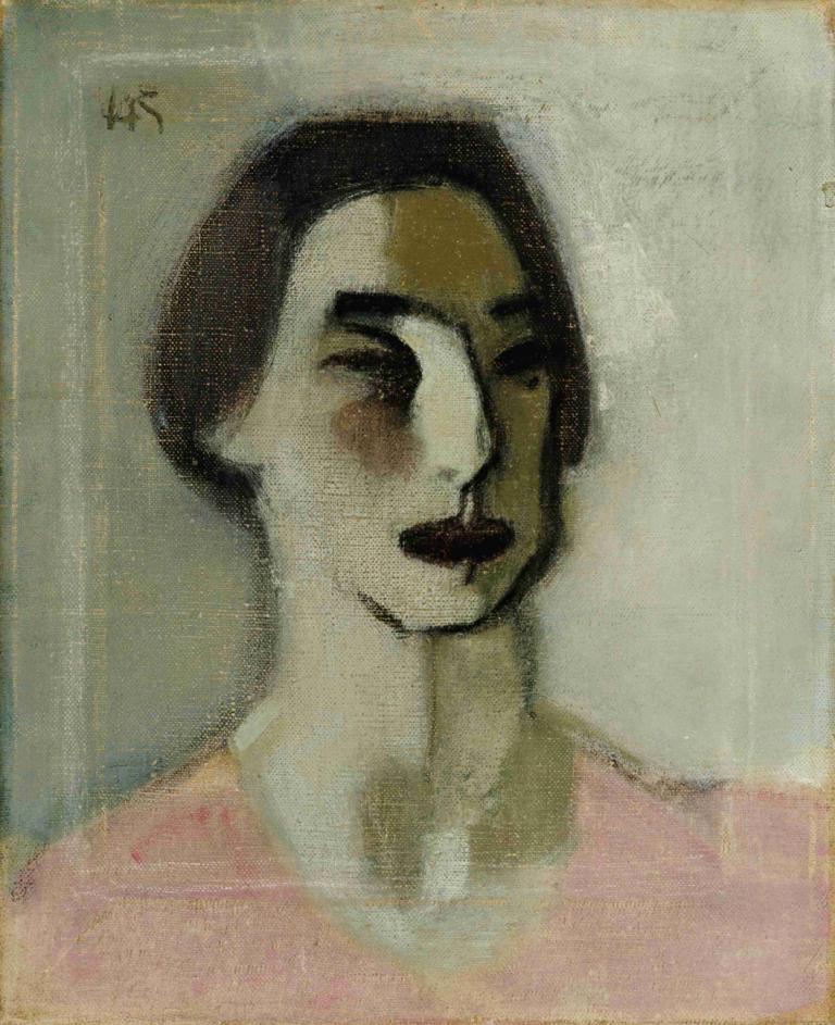 Forty Years Old,Cuarenta años,Helene Schjerfbeck,Pintura al óleo,Pintura al óleo, solo, enfoque masculino