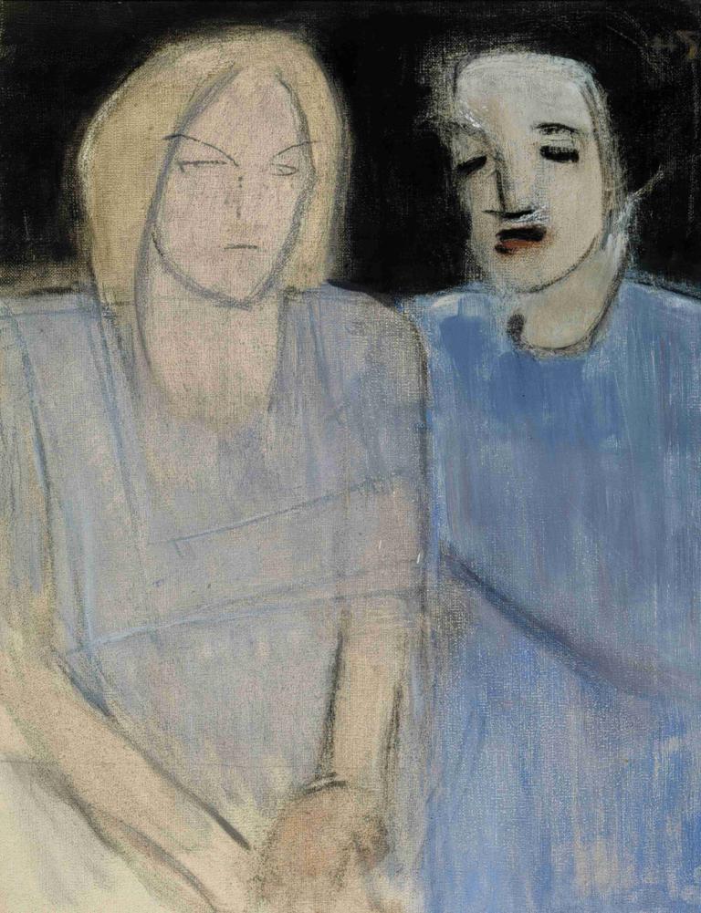 Friends,เพื่อน,Helene Schjerfbeck,เฮลีน เชลฟ์เบ็ค,จิตรกรรมสีน้ำมัน,จิตรกรรมสีน้ำมัน, ผมสีบลอนด์