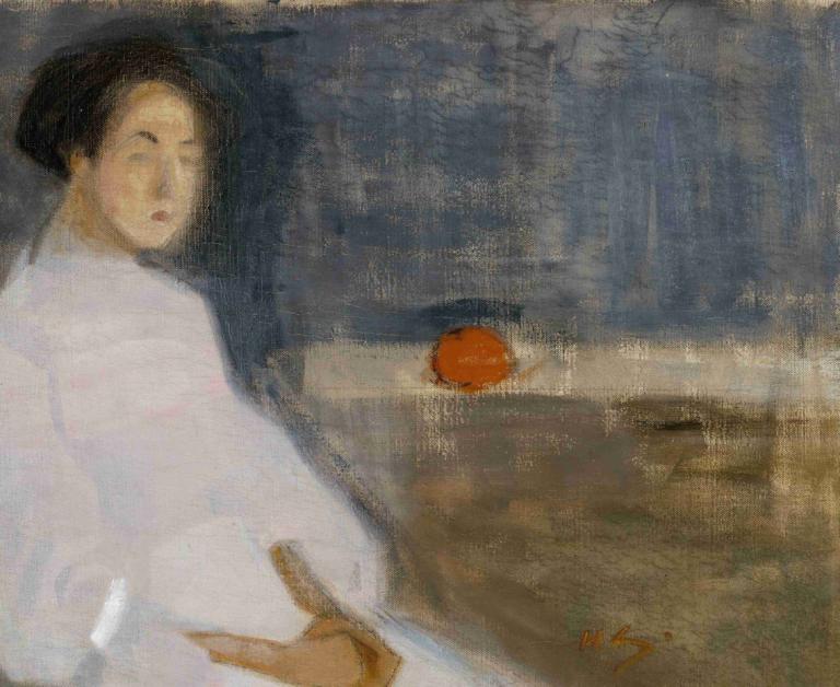 Girl with Orange, The Baker's Daughter,สาวสีส้ม ลูกสาวคนทําขนมปัง,Helene Schjerfbeck,เฮลีน เชลฟ์เบ็ค