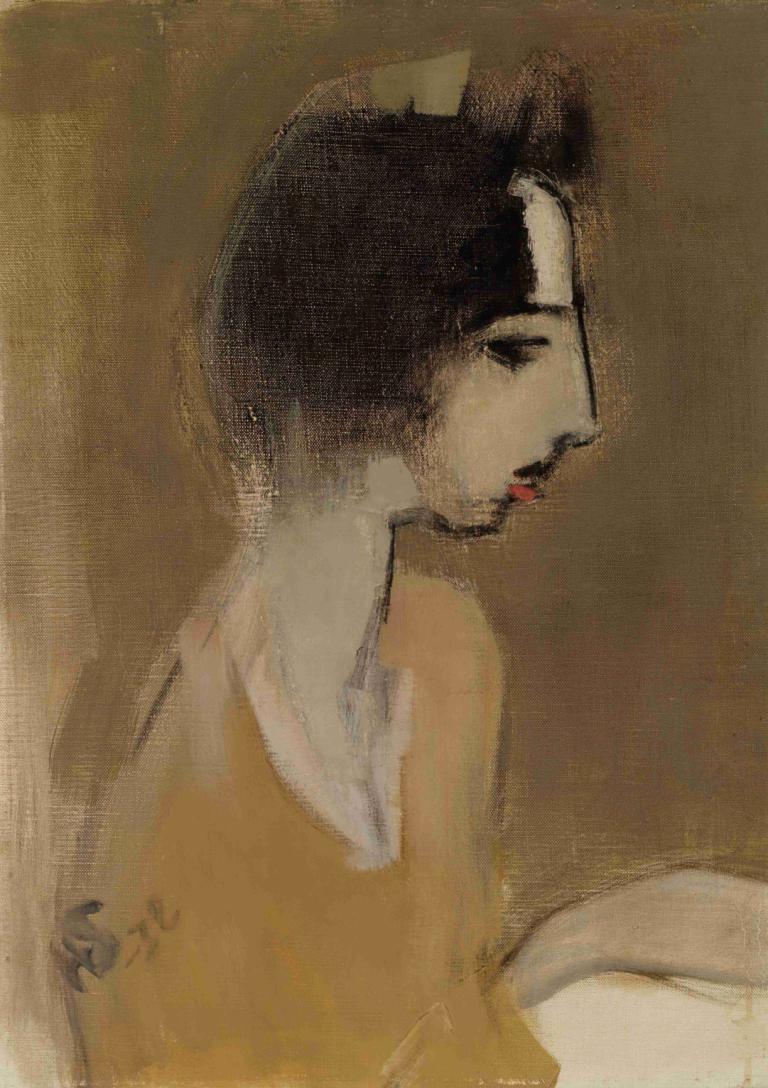 Profile of a Woman (from memory),Profil Seorang Wanita (dari ingatan),Helene Schjerfbeck,Sketsa Warna