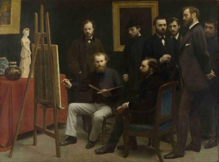 A Studio At Les Batignolles,Ένα στούντιο στο Les Batignolles,Henri Fantin-Latour,Ελαιογραφία,Ελαιογραφία