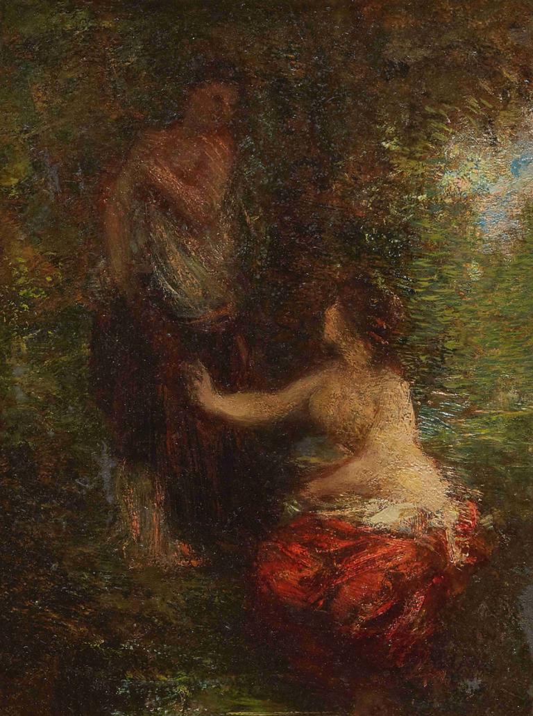 Deux Baigneuses,Due bagnanti,Henri Fantin-Latour,Pittura ad olio,Pittura ad olio, 1 ragazza, assolo