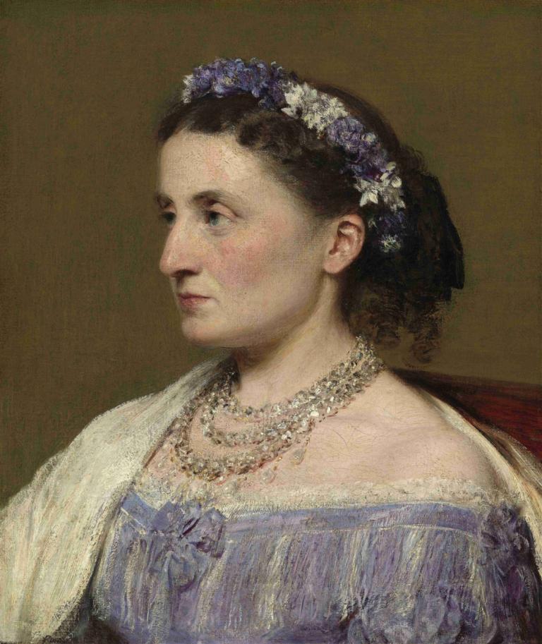 Duchess de Fitz-James,Henri Fantin-Latour,Oil Painting,Oil Painting, 1girl, solo, necklace, jewelry