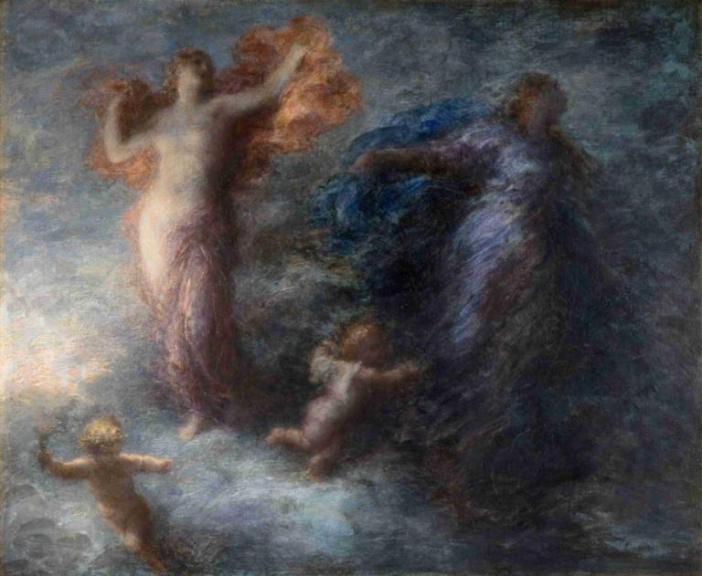 L'aurore Et La Nuit (Dawn And The Night),Henri Fantin-Latour,Oil Painting,Oil Painting, nude, multiple boys