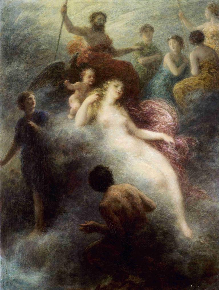 Le Satyre,萨提尔,Henri Fantin-Latour,亨利-方丹-拉图尔,油画,油画, 美术模仿, 多个男孩, 裸体, 假传统媒体, 多个女孩, 戏仿, 长发, 金头发, 实际的, 6+男孩, 乳房