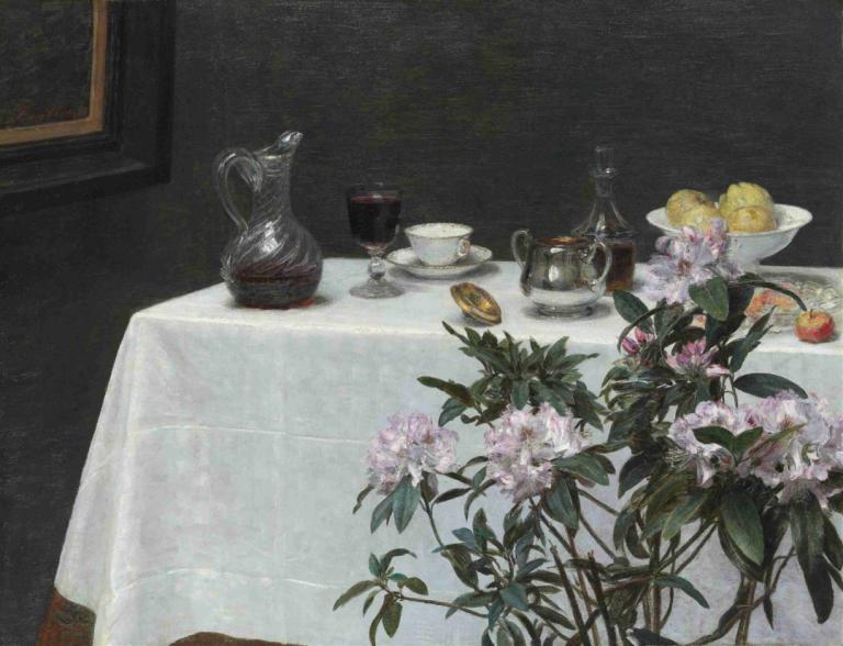 Still Life, Corner of a Table,Νεκρή φύση, Γωνία ενός τραπεζιού,Henri Fantin-Latour,Ελαιογραφία,Ελαιογραφία