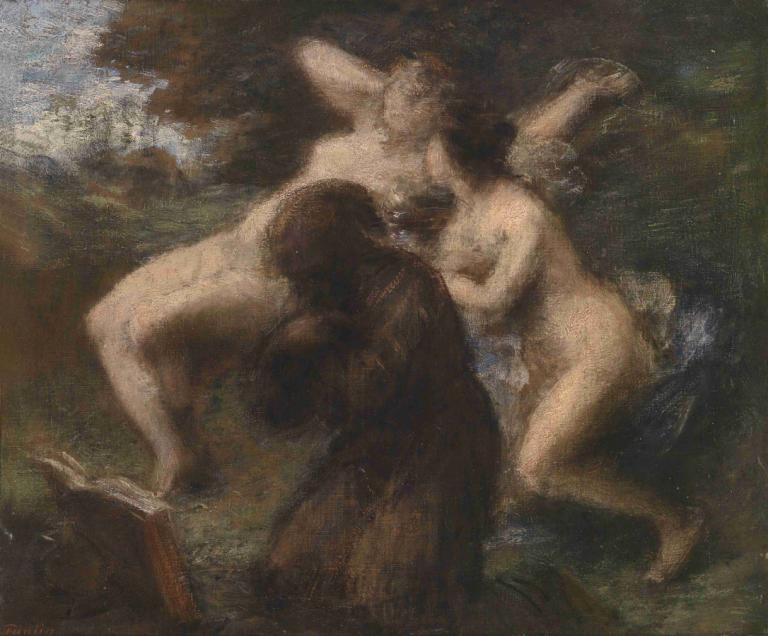 Temptation Of St. Anthony,Sankt Anthonys fristelse,Henri Fantin-Latour,Oliemaleri,Oliemaleri, kunstparodi