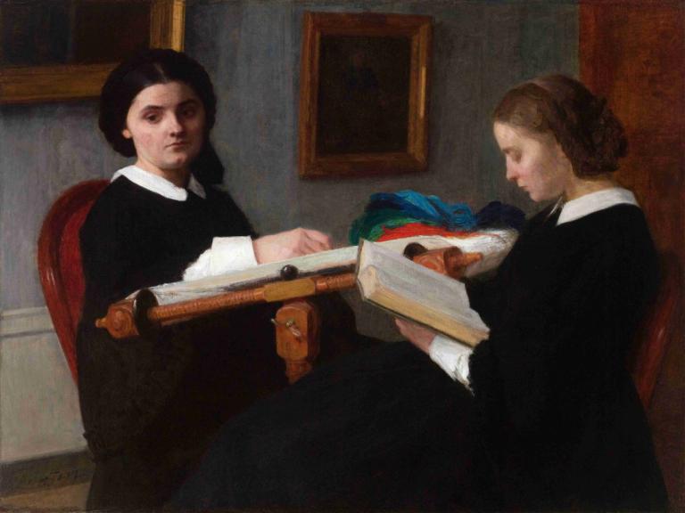 The Two Sisters,De to søstre,Henri Fantin-Latour,Oliemaleri,Oliemaleri, kunstparodi, 2 piger, flere piger