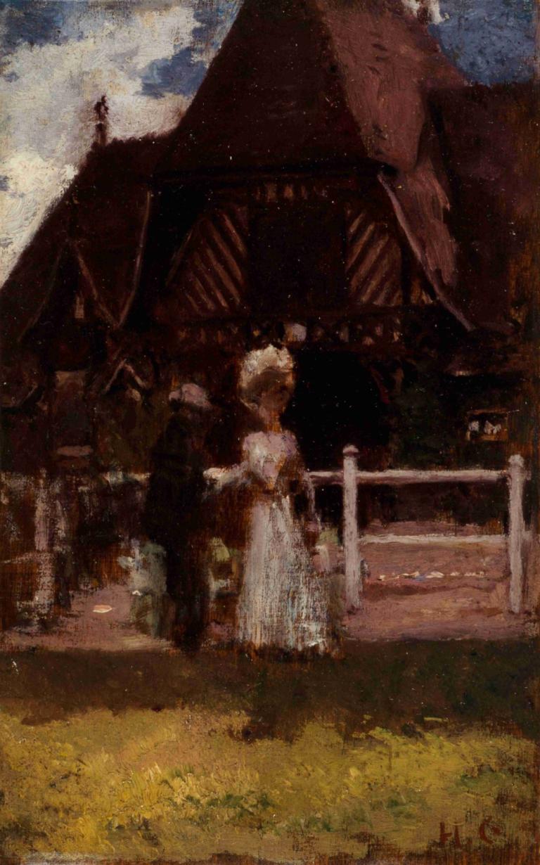 Étude pour un tableau non identifié, montrant l'hippodrome de Deauville),Henri Gervex,Oil Painting