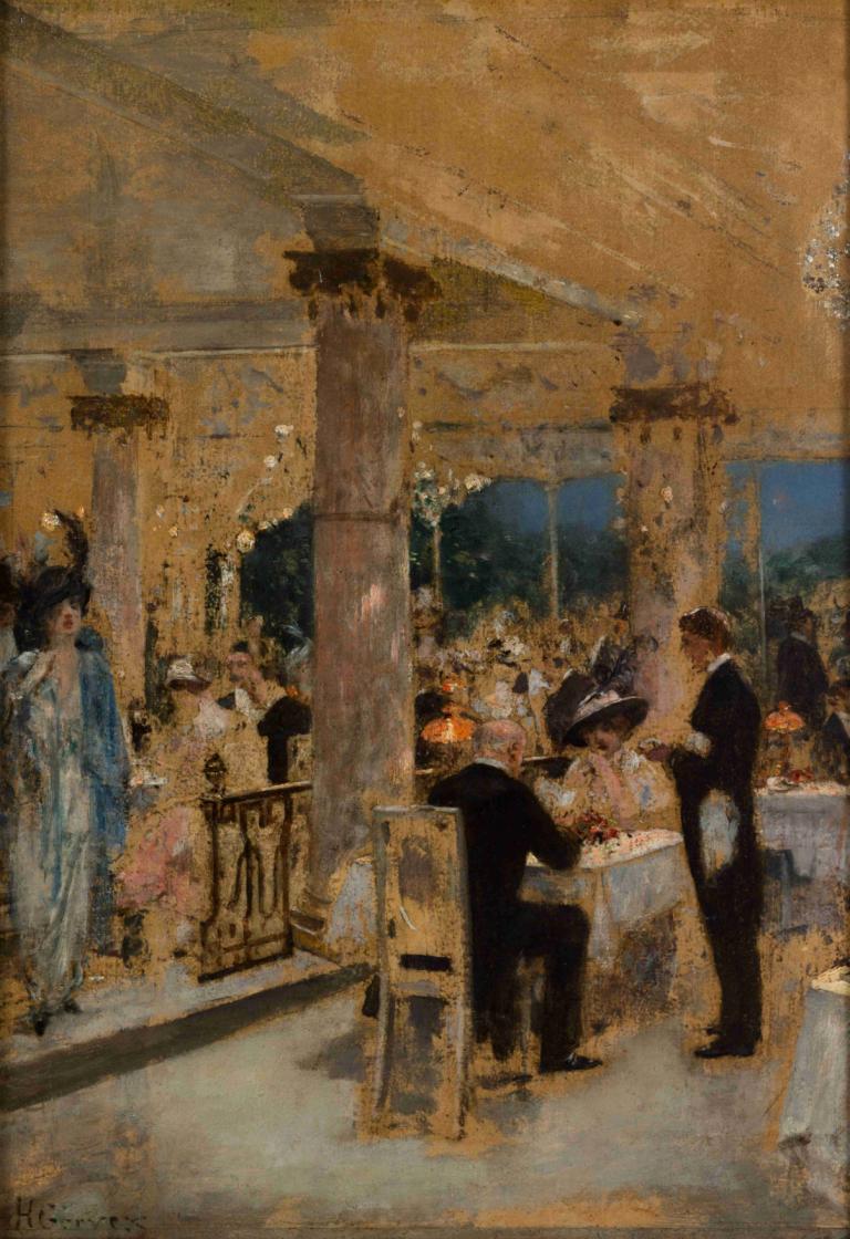 Armenonville, le soir du Grand-Prix,Armenonville, la noche del Grand-Prix,Henri Gervex,Pintura al óleo