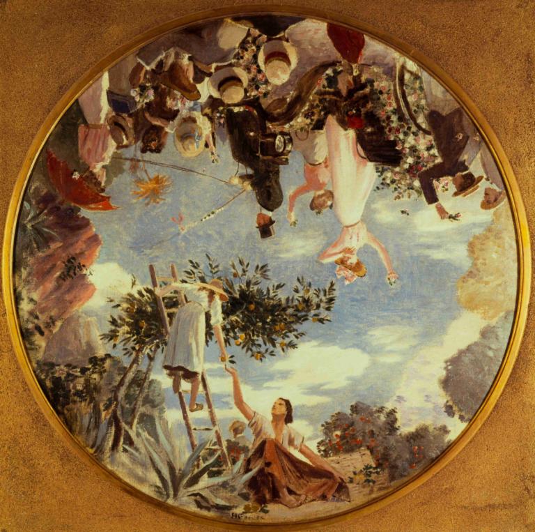 Bataille de fleurs à Nice,Henri Gervex,Peinture à l'huile,Peinture à l'huile, arbre, nuage, ciel