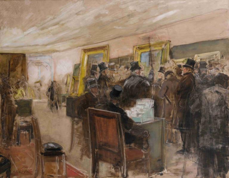 French study for 'une séance du jury de peinture',Henri Gervex,Oil Painting,Oil Painting, 6+boys