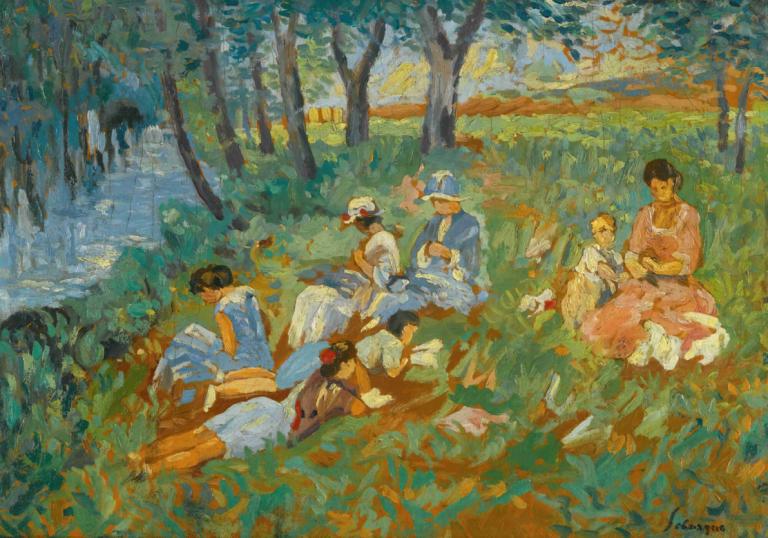 Les Andelys, La Famille Lebasque Au Bord De L'eau,เลส อันดริส, เลบาสส์ โอโบลด์ แอล,Henri Lebasque