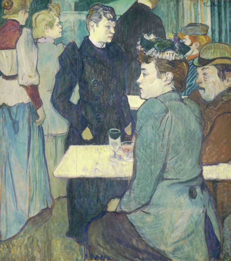 A Corner of the Moulin de la Galette,Ett hörn av Moulin de la Galette,Henri de Toulouse-Lautrec,Oljemålning