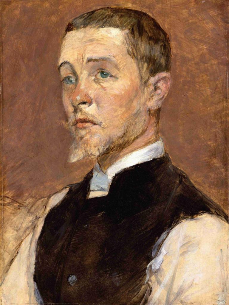 Albert (René) Grenier (1858–1925),Henri de Toulouse-Lautrec,Oil Painting,Oil Painting, solo, 1boy, male focus