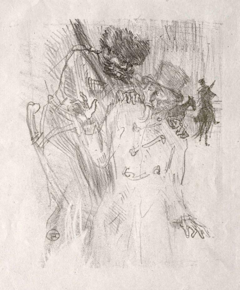 Au pied du Sinaï  Arrestation de Schlomé Fuss,Henri de Toulouse-Lautrec,Sketch,Sketch, monochrome