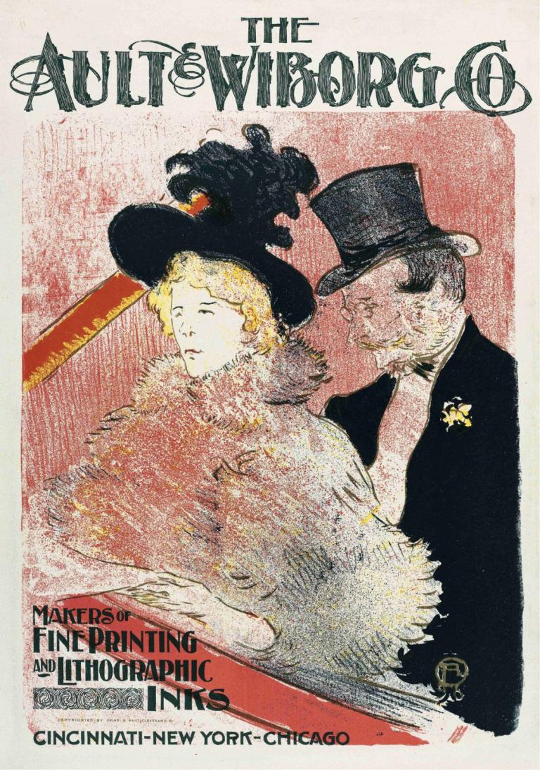 Ault and Wiborg, Ad. 105,Ault en Wiborg, Ad. 105,Henri de Toulouse-Lautrec,Illustratie,Illustratie, hoed