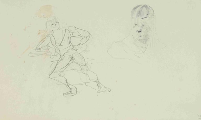 Croquis,Skitse,Henri de Toulouse-Lautrec,Henri fra Toulouse-Lautrec,Skitse, skitse, 1 dreng, mandligt fokus