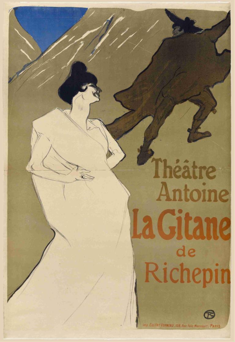 La Gitane,Henri de Toulouse-Lautrec,Illustration,Illustration, 1 tjej, häst, klänning, konstparodi, parodi