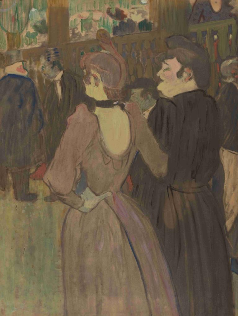 La Goulue And Her Sister,La Goulue och hennes syster,Henri de Toulouse-Lautrec,Oljemålning,Oljemålning