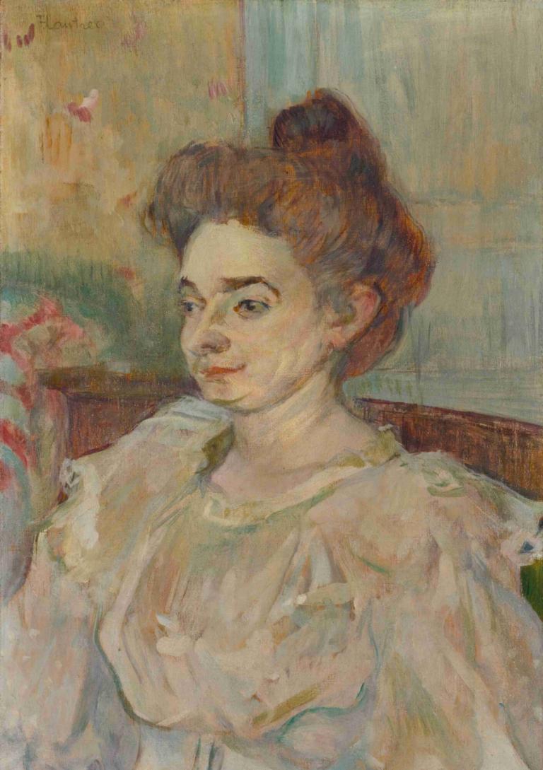 Portrait De Béatrice Tapié De Céleyran,ベアトリス・タピエ・ド・セレーランの肖像,Henri de Toulouse-Lautrec,アンリ・ド・トゥールーズ＝ロートレック,油絵