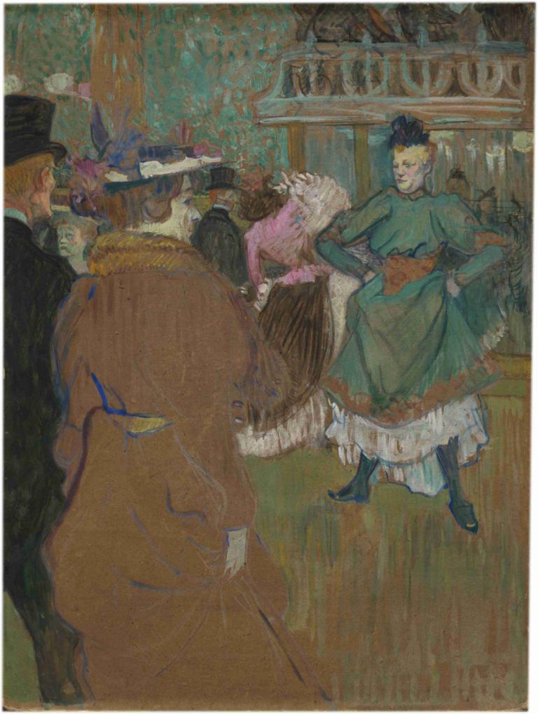 Quadrille at the Moulin Rouge,Cuadrilla en el Moulin Rouge,Henri de Toulouse-Lautrec,Ilustración,Ilustración