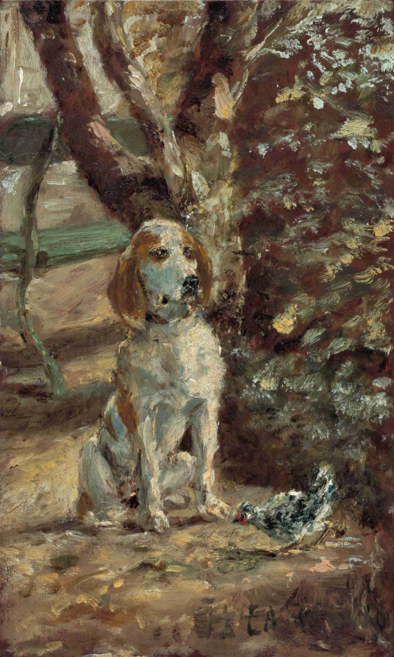 The Artist's Dog Flèche,Câinele artistului Flèche,Henri de Toulouse-Lautrec,Pictura in ulei,Pictura in ulei