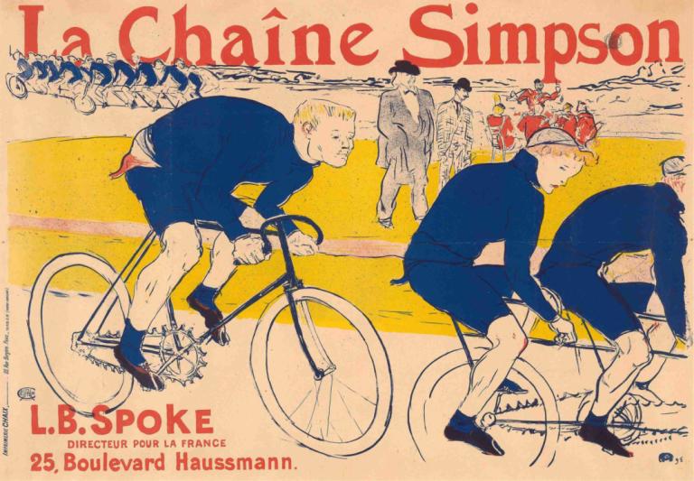 The Simpson,Henri de Toulouse-Lautrec,Ilustrație,Ilustrație, mai multi baieti, par scurt, bicicleta