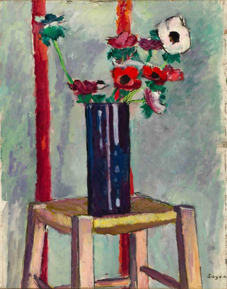 Anemones,Anémones,Henry Lyman Saÿen,Peinture à l'huile,Peinture à l'huile, fleur, pas d'humains