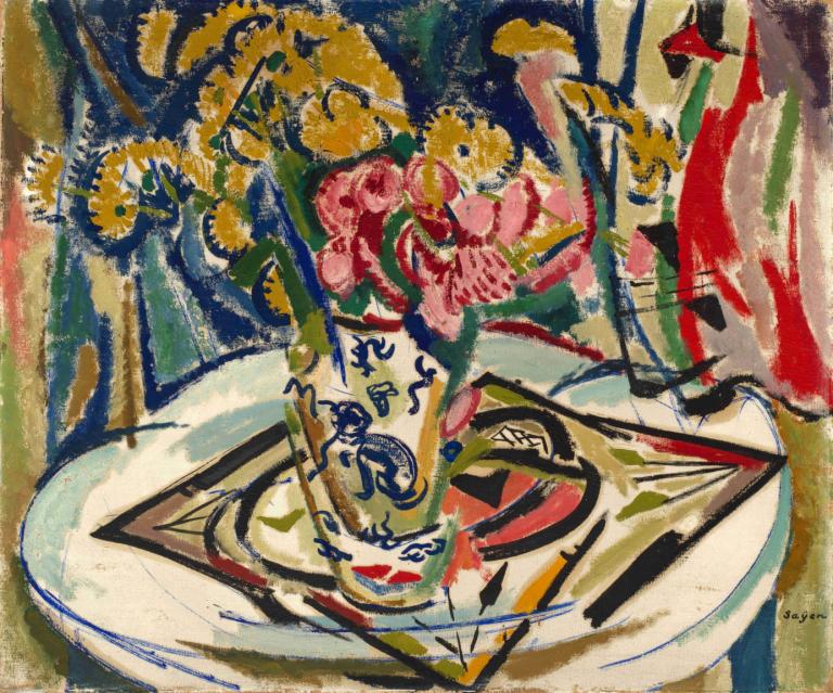 Flowers,Цветы,Henry Lyman Saÿen,Генри Лайман Саен,Картина Маслом,Картина Маслом, цветок, натюрморт, нет людей