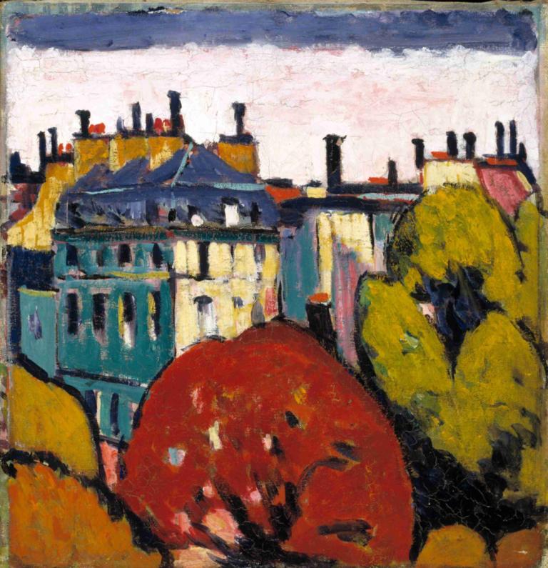 Landscape, Paris,Manzara, Paris,Henry Lyman Saÿen,Yağlı boya,Yağlı boya, geleneksel medya, insan yok, meyve