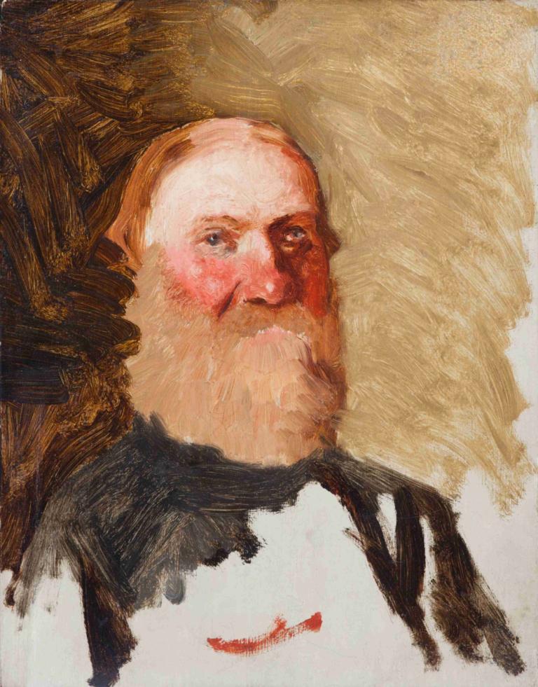 Head of a Bearded Man,Tête d'un homme barbu,Henryk Siemiradzki,Peinture à l'huile,Peinture à l'huile, solo