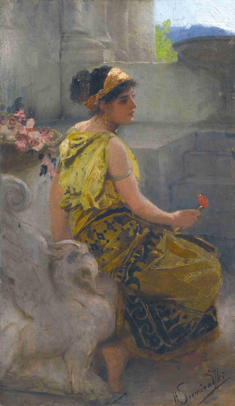 Southern Beauty,Beauté du Sud,Henryk Siemiradzki,Peinture à l'huile,Peinture à l'huile, 1fille, bijoux