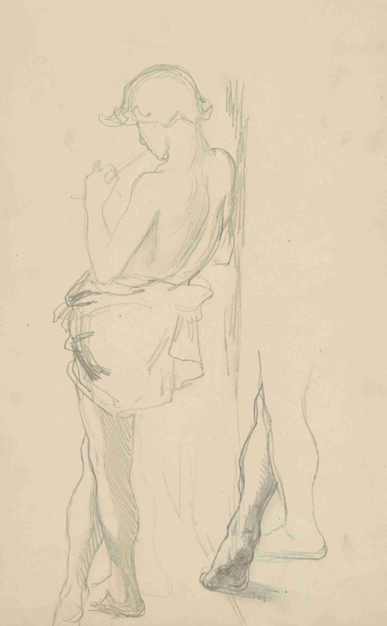 szkice postaci chłopca do obrazu 'U źródła' (1898),Henryk Siemiradzki,Sketch,Sketch, monochrome, sketch