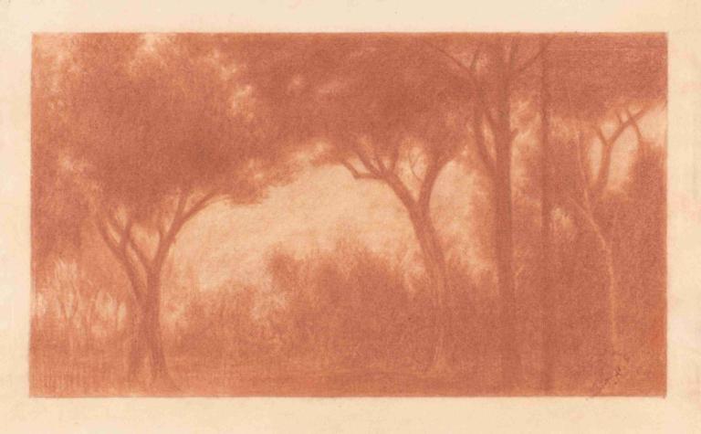 Forest Landscape with a Clearing,Lanskap Hutan dengan Pembukaan Lahan,Herbert Crowley