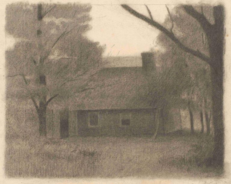 Landscape with a House,Lanskap dengan Rumah,Herbert Crowley,Pengetsaan Pelat Tembaga,Pengetsaan Pelat Tembaga