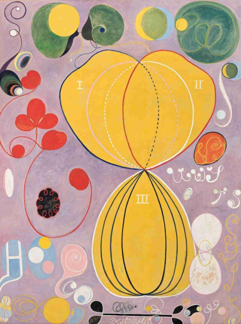 Group IV, No. 7, The Ten Largest, Adulthood,第四組，第七名，十大成人賽,Hilma af Klint,希爾瑪·拉夫·克林特,插畫,插畫, 沒有人類, 氣球, 藝術家姓名, 花