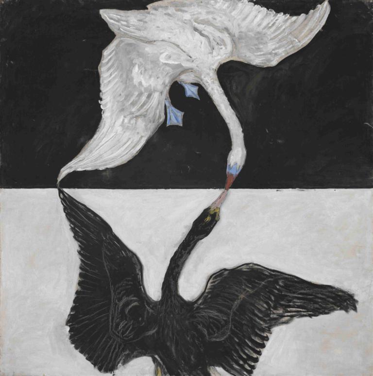 Group IX,SUW, The Swan, No. 1,Hilma af Klint,Illustration,Illustration, traditional media, bird, no humans