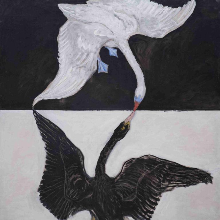 Group IX-SUW, The Swan, No. 1,Hilma af Klint,Illustration,Illustration, bird, traditional media, no humans